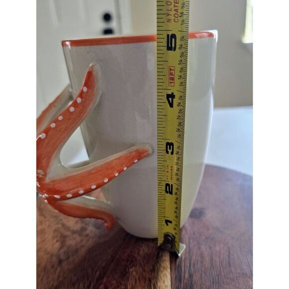 Starfish Mug Ivory Orange Microwave & Dishwasher Safe Nautical 3D World Market - Picture 6 of 8